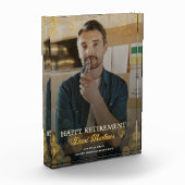 Gold Confetti Happy Retirement Geschenk Fotoblock (Links)