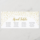 Gold Confetti Head Table Card Programm (Vorderseite)