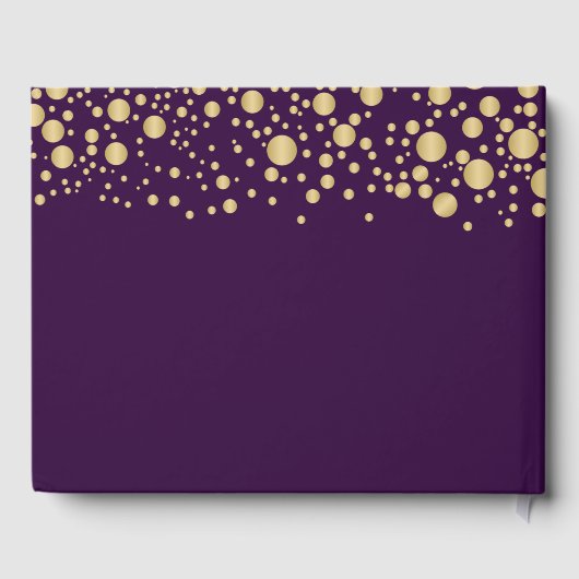 Gold Confetti Hearts 50. Hochzeitstag Gästebuch (Rückseite)