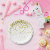 Gold Confetti Hearts Pappteller (Party)