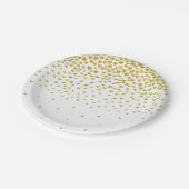 Gold Confetti Hearts Pappteller (Schrägansicht)