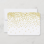 Gold Confetti Hearts UAWG RSVP Karte (Rückseite)