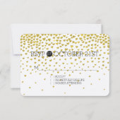 Gold Confetti Hearts UAWG RSVP Karte (Vorderseite)