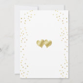 Gold Confetti Hearts, Wedding Einladung (Rückseite)