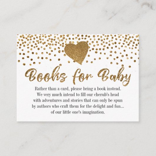 Gold Confetti Heft Book Request Insert Cards (Vorderseite)