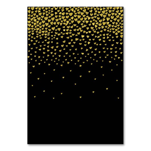 Gold Confetti Herz Tischnummer (Rückseite)