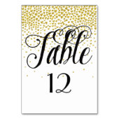 Gold Confetti Herz Tischnummer (Vorderseite)