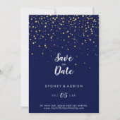 Gold Confetti | Hochzeit der Marine retten das Dat Save The Date (Vorderseite)