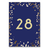 Gold Confetti Hochzeit der Marine Tischnummer (Rückseite)