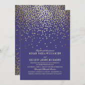 Gold Confetti - Hochzeit der Sternenflotte Einladung (Vorne/Hinten)