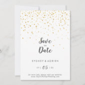 Gold Confetti Hochzeit speichern Datum Save The Date (Vorderseite)