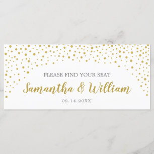 Gold Confetti Hochzeitskarte   Eigene Farbe Programm