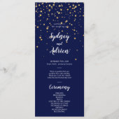 Gold Confetti | Hochzeitsprogramm der Marine Programm (Vorderseite)