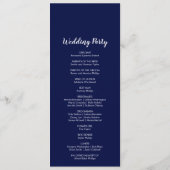 Gold Confetti | Hochzeitsprogramm der Marine Programm (Rückseite)