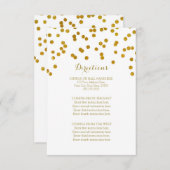 Gold Confetti Hochzeitsrichtung Beilage Begleitkarte (Vorne/Hinten)