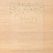 Gold Confetti Hochzeitstag Acryleinladungen (Vorderseite)