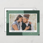 Gold Confetti | Holiday Foto Postkarte (Vorne/Hinten)