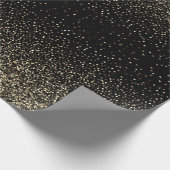 Gold Confetti im schwarzen Hintergrund Geschenkpapier (Ecke)