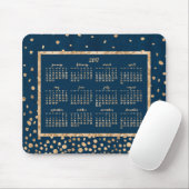 Gold Confetti Jahr 2017 Kalender Mouse Pads Blau Mousepad (Mit Mouse)