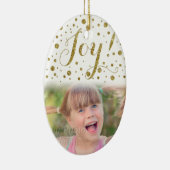 Gold Confetti Joy Sparkle Keramik Ornament (Rechts)