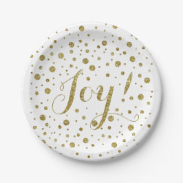 Gold Confetti Joy Sparkle Pappteller