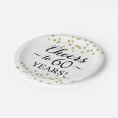 Gold Confetti jubelt auf 60 Jahre Pappteller (Schrägansicht)