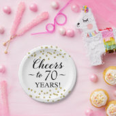 Gold Confetti jubelt auf 70 Jahre Pappteller (Party)