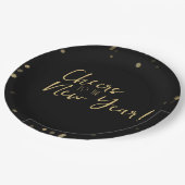 Gold Confetti jubelt für das neue Jahr Pappteller (Schrägansicht)