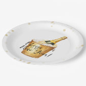 Gold Confetti jubelt für das neue Jahr Pappteller (Schrägansicht)