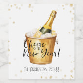 Gold Confetti jubelt für das neue Jahr Weinetikett (Einzelnes Label)