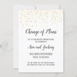 Gold Confetti Kalligrafie Hochzeitwechsel Einladung