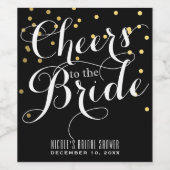 Gold Confetti KEERS TO BRIDE Bridal Wine Weinetikett (Einzelnes Label)