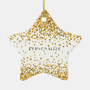 Gold Confetti Keramik Ornament