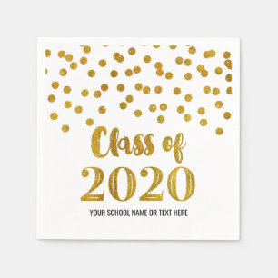Gold Confetti-Klasse 2020 Abschluss Serviette