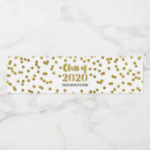 Gold Confetti-Klasse 2020 Abschluss Wasserflaschenetikett (Einzelnes Label)