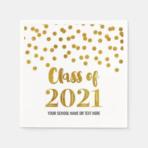 Gold Confetti-Klasse 2021 Abschluss Serviette