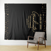 Gold Confetti-Klasse 2024 Abschluss Wandteppich (Beispiel (Horizontal))