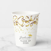 Gold Confetti-Klasse des Abschlusses Pappbecher (Rückseite)