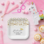 Gold Confetti-Klasse des Abschlusses Pappteller (Party)