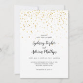 Gold Confetti Lässig Hochzeitseinladung Einladung (Vorderseite)
