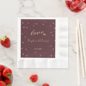 Gold Confetti Liebe Burgundy Wedding Serviette (Beispiel)