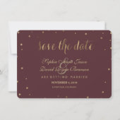 Gold Confetti Liebe Burgundy Wedding speichern das Save The Date (Vorderseite)
