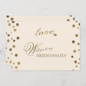 Gold Confetti Liebe Champagne Wedding Bridesmaid Einladung (Vorne/Hinten)