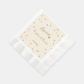 Gold Confetti Liebe Champagne Wedding Serviette (Ecke)