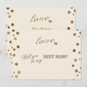 Gold Confetti Liebe Champagne Wedding Trauzeuge Einladung (Vorne/Hinten)