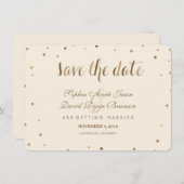 Gold Confetti Liebe Champagner Hochzeit speichern  Save The Date (Vorne/Hinten)