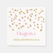 Gold Confetti Light Pink Brautparty Serviette (Vorderseite)
