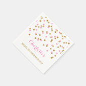 Gold Confetti Light Pink Brautparty Serviette (Ecke)