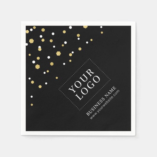 Gold Confetti-Logo für individuelle Werbeaktionen Serviette (Vorderseite)
