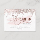 Gold Confetti Makeup Eyes Lashes Aftercare-Karte Empfehlungskarte (Vorderseite)